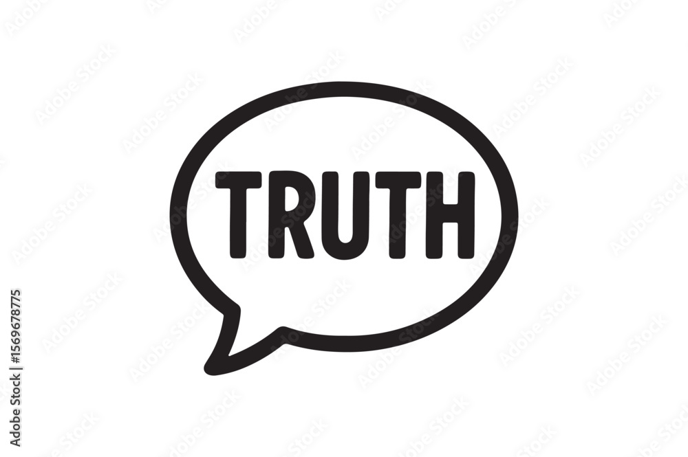truth speech bubble silhouette vector art illustration on white background truth speech bubble silhouette vector art illustration on white background