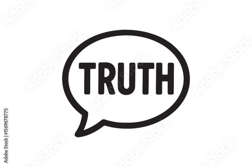 truth speech bubble silhouette vector art illustration on white background