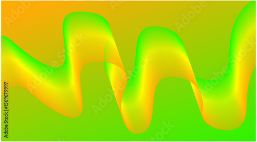 Wavy Blend Abstract Curved Background Green Colorful Design Vector Illustration