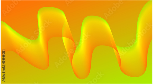 Wavy Blend Abstract Curved Background Yellow Colorful Design Vector Illustration