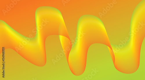 Wavy Blend Abstract Curved Background Yellow Colorful Design Vector Illustration