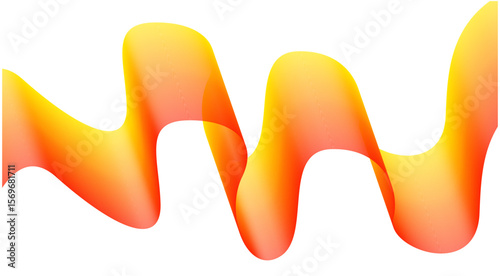 Wavy Blend Abstract Curved Orange Colorful Design Background Vector Illustration
