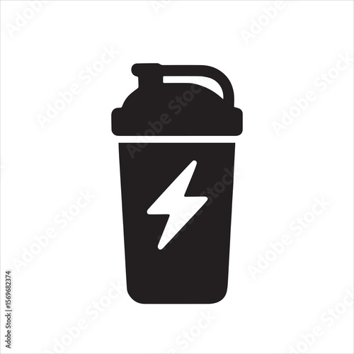  protein shaker bottle vector icon
