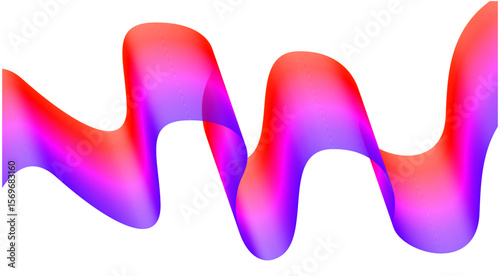 Wavy Blend Abstract Curved Pink Colorful Design Background Vector Illustration