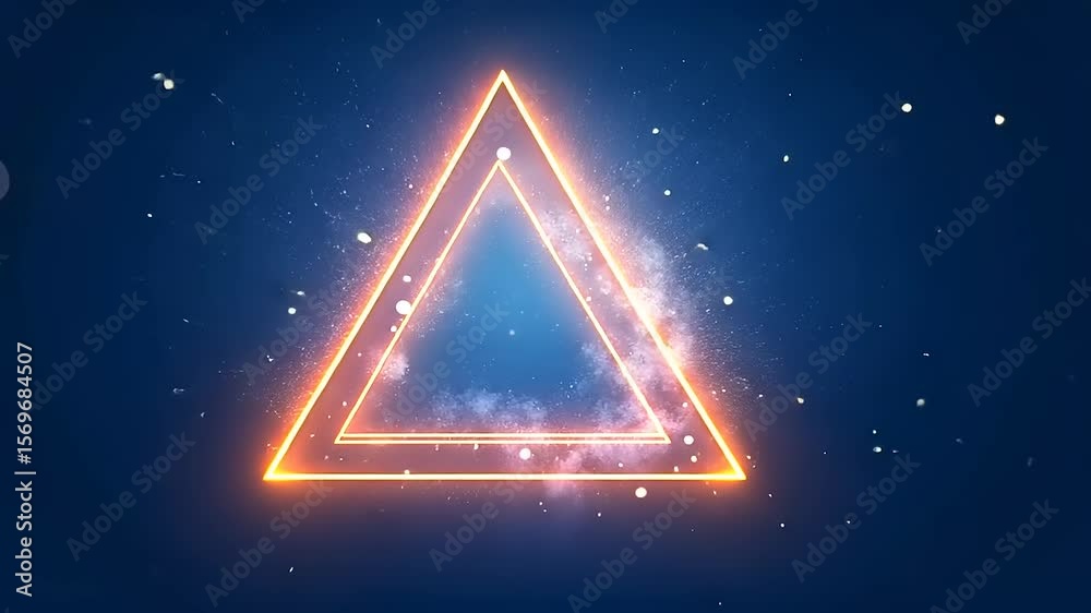 Glowing Triangle Portal Animation with Sparks, Perfect for Visual Effects and Backgrounds