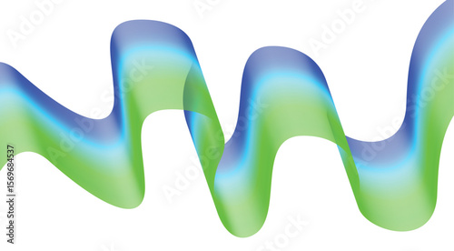 Wavy Blend Abstract Curved Green Cyan Colorful Design Background Vector Illustration