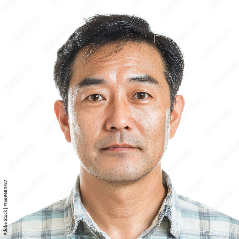 Obraz premium asian male portrait isolated on transparent background