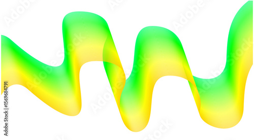 Wavy Blend Abstract Curved Green Colorful Design Background Vector Illustration