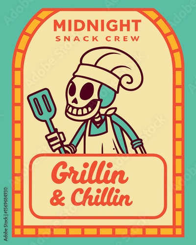 Midnight Snack Crew Grillin and Chillin Skeleton Chef