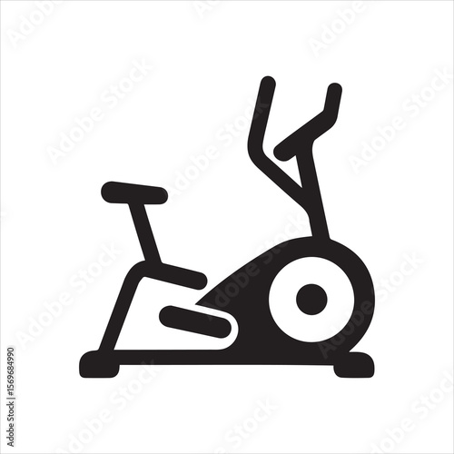 Gym Elliptical machine silhouette vector icon