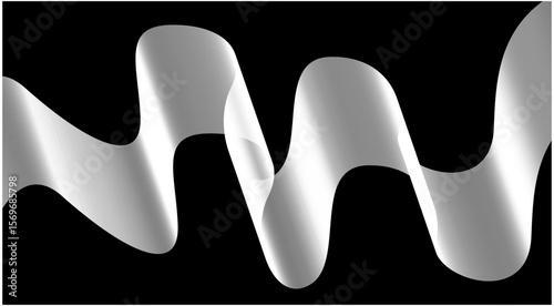 Wavy Blend Abstract Curved Background Black And White Color Design Vector Illustration