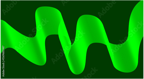 Wavy Blend Abstract Curved Background Green Color Design Vector Illustration
