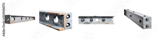 Wallpaper Mural Metal Beam Sections: Isolated Industrial Construction Element Set Torontodigital.ca