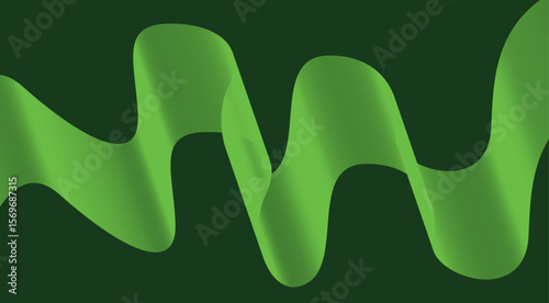 Wavy Blend Abstract Curved Background Green Color Design Vector Illustration