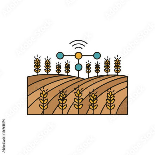 IoT Agriculture Icon – Modern agriculture flat Vector illustration