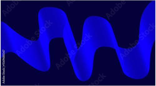 Wavy Blend Abstract Curved Background Blue Color Design Vector Illustration