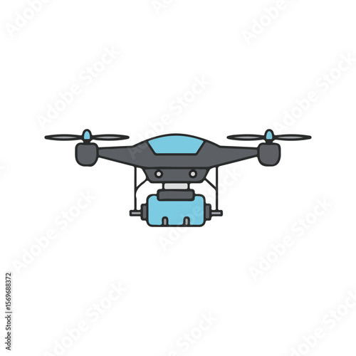 Agricultural Drones Icon – Modern agriculture flat Vector illustration
