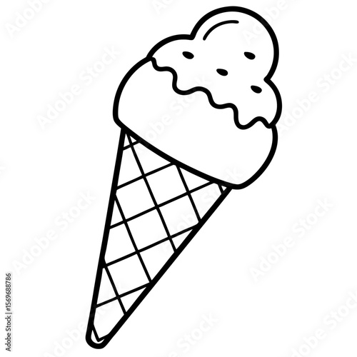 Clean Line Ice Cream Vector Icon