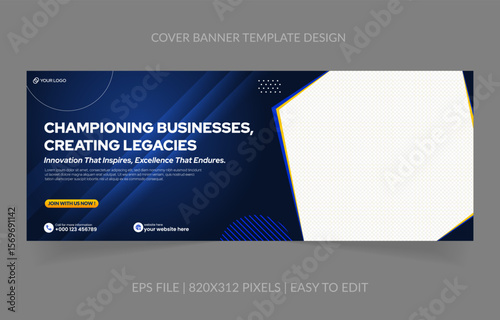 abstract background template business banner with image space replacement for social media and website promotion