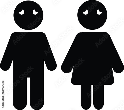 male and female symbols vector icon, Bathroom, restroom, toilet, WC male female symbol