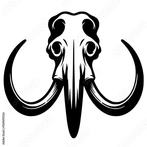 Mammoth skull silhouette