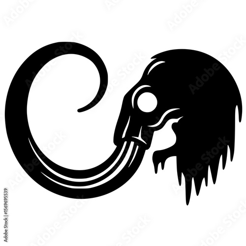 Mammoth skull silhouette