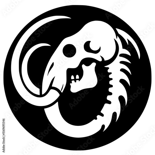 Mammoth skull silhouette