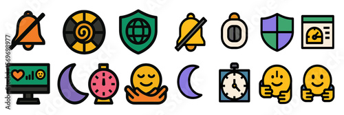 Colorful icons representing various digital features and tools for improved online experience and productivity