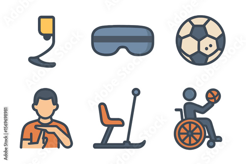 Diverse sports activities and equipment showcased in a vibrant illustration suitable for various physical abilities