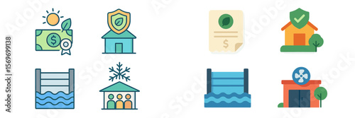Visual guide illustrating sustainable home management practices related to energy efficiency and water conservation