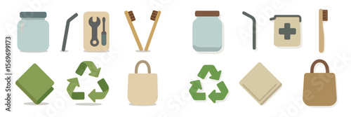 Eco-friendly tools and accessories for sustainable living in a minimalist style