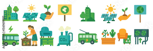 Green initiatives promoting sustainability in urban environments through various eco-friendly practices and renewable energy sources