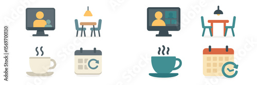 Virtual meetings and coffee breaks enhance remote work productivity during busy afternoons