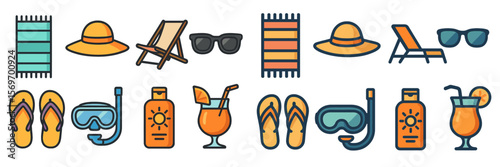 Summer vacation essentials for a relaxing day at the beach or poolside