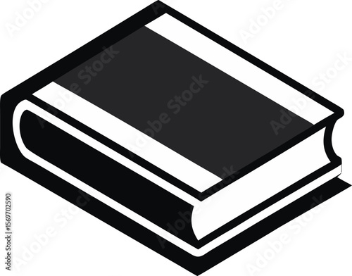 Closed Book Vector Icon – Minimal Flat Design for Educational Branding”