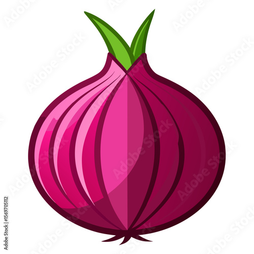 Onion Close-Up with Visible Layers - Minimalist Onion Illustration on Transparent Background