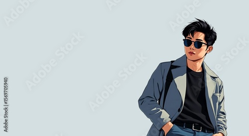 Confident Male Character Illustration for Educational Content
