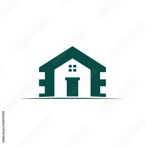 House icon: Simple and elegant house icon, perfect for real estate, home design, or construction businesses. Featuring a modern aesthetic that captures the essence of a home.