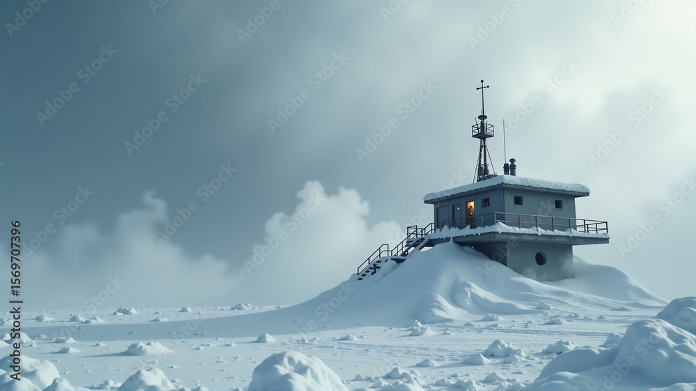 Obraz premium Arctic Outpost Blizzard