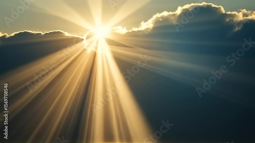 Radiant Sunbeams Breaking Through the Clouds - A Vision of Hope and Serenity