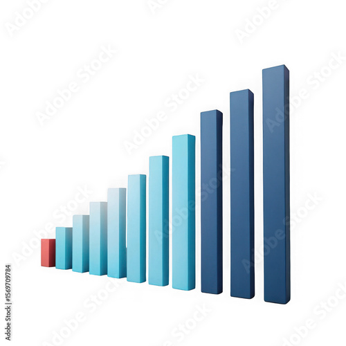 Growth chart diagram illustration isolated on transparent background