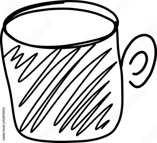 hand drawn mug vector