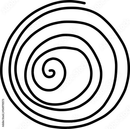 hand drawn spiral vector silhouette