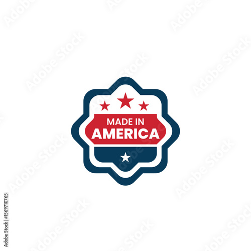 Made in USA Badge Label Design – American Product Emblem