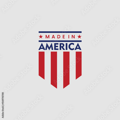 Made in USA Badge Label Design – American Product Emblem