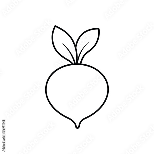 radish line art