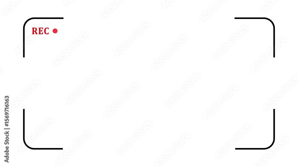 Camera screen recording video animation on white background. Technology animation with camera screen recording.