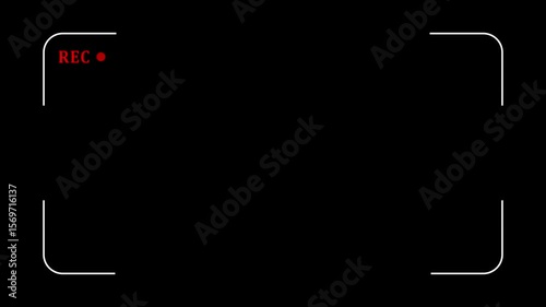 Camera screen recording video animation on technology background.