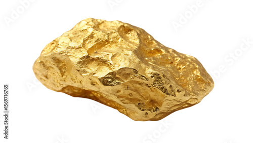 Foto Raw natural gold nugget with textured surface isolated on transparent background
