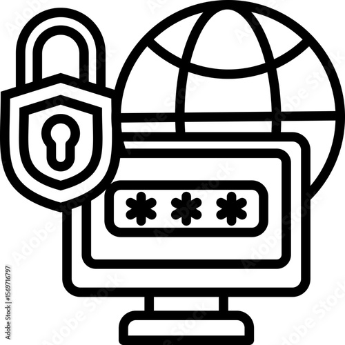 Vpn Connection line icon